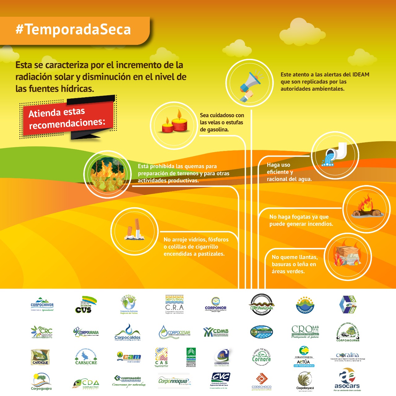 Corporaciones Autónomas Regionales permanecen atentas a temporada seca